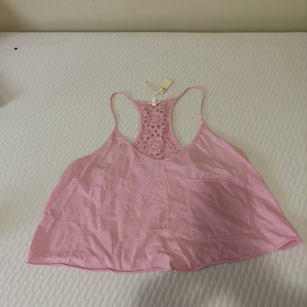 Aerie pink lace tank top